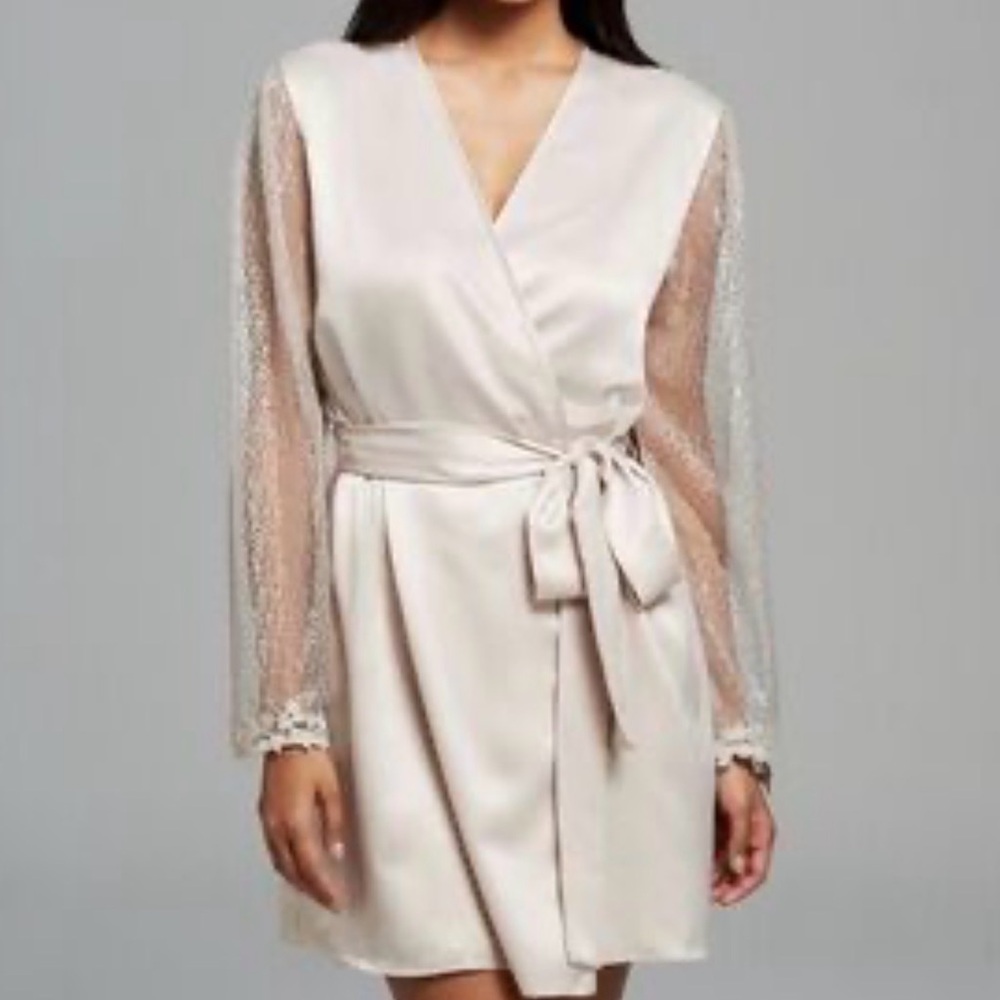 Champagne Lace Robe - Picture 2 of 10